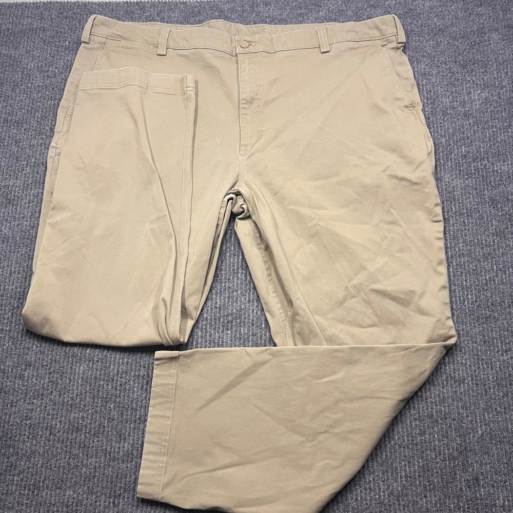 Duluth Trading Co Ballroom Khaki Chino Pants Mens 46x32 Tan DuluthFlex Roomy Fit